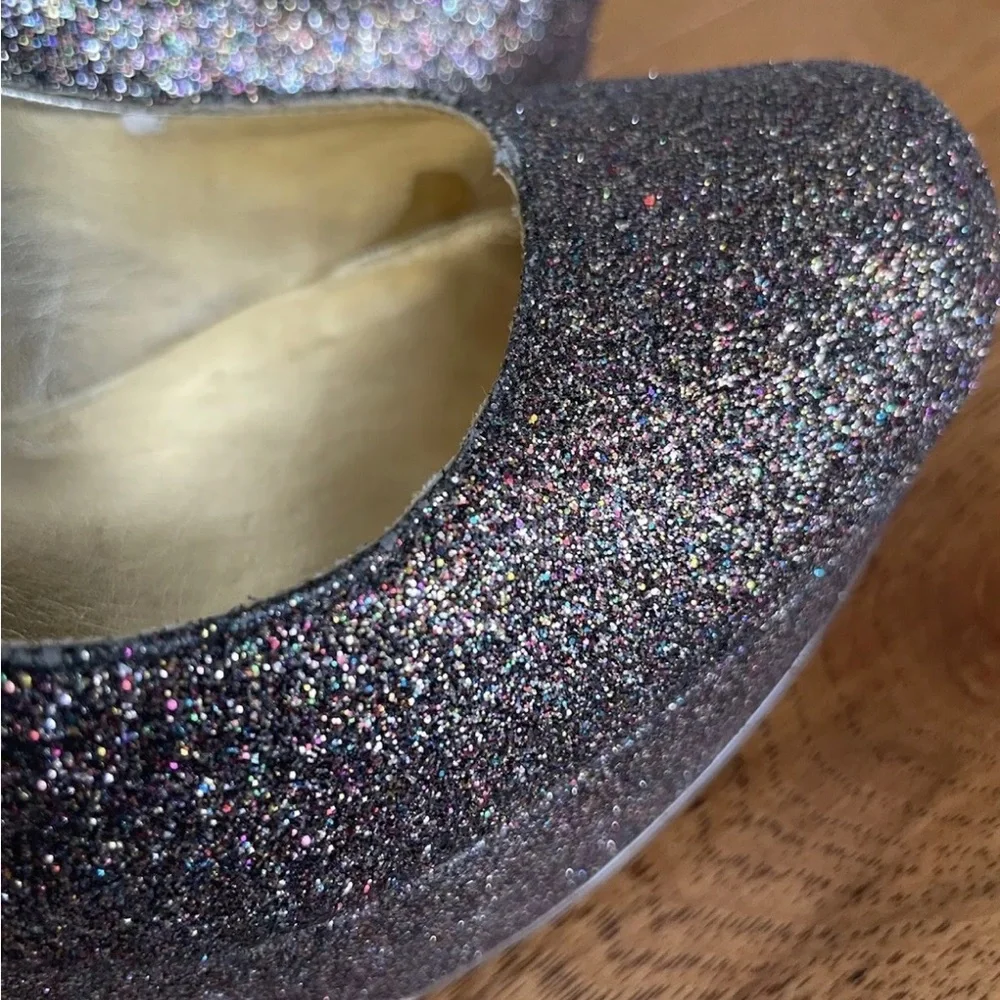 Steve Madden Caryssag Gold Multicolored Glitter Platform Heels Size 8 - Picture 6 of 8